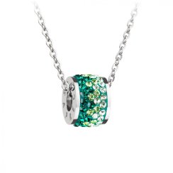 Přívěsek z chirurgické oceli Mirai s českým křišťálem Preciosa, emerald