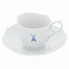 Espresso cup with saucer and Meissen logo "Waves Pure"