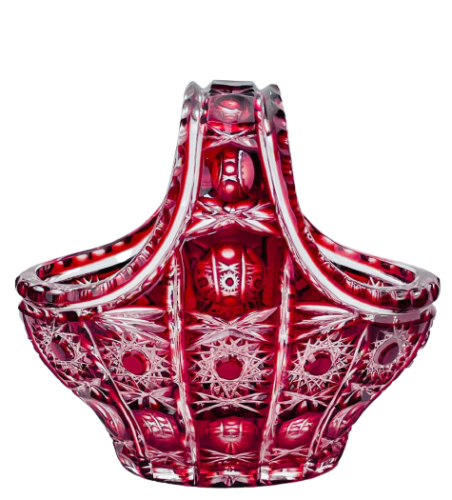 Broušený barevný košík - Výška 14cm