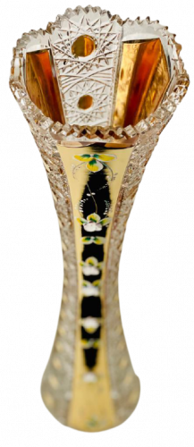 Broušená pozlacená váza - Výška 50cm