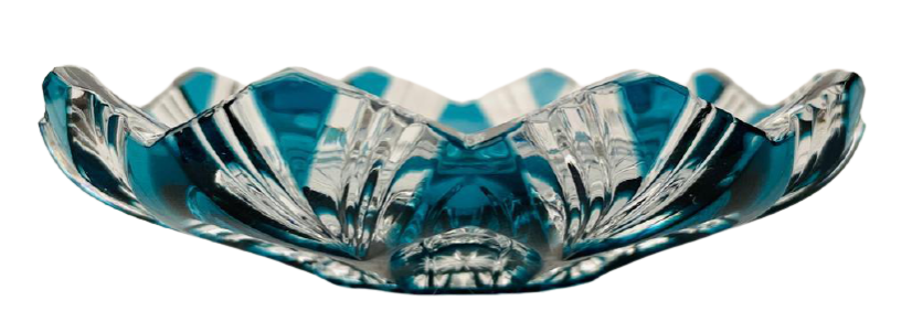 Broušený barevný talíř - Výška 3cm / Průměr 14cm