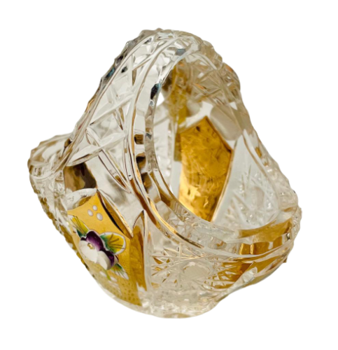 Broušený pozlacený košíček - Výška 8cm