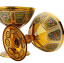 Barevně dekorované lištované sklenice na šampaňské - set 2ks - Výška 11cm/140ml