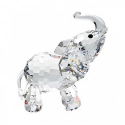 Skleněná figurka Stojící slon z českého křišťálu Preciosa