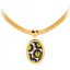 ocelový náhrdelník Idared, ručně mačkaný kámen, vitrail medium, zlatý