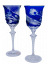 Přejímané luxusní ryté sklenice na víno (Modré) - set 2ks