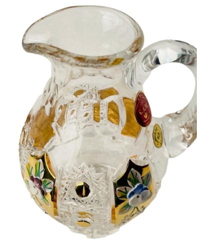 Broušený pozlacený džbánek - Výška 13cm