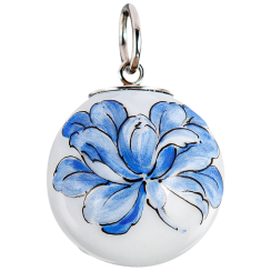 Porcelánový přívěsek "Boule Tuberose Relief Blue"