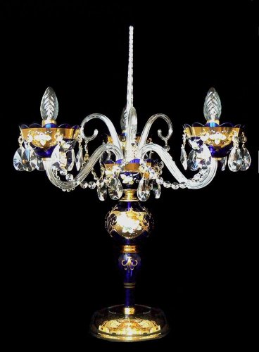 Křišťálová stolní lampa SE-1633-3-SM Blue