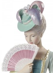 Porcelain Kisses Woman Figurine. Blue