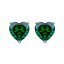 Stříbrné náušnice Cher, srdce s kubickou zirkonií Preciosa, zelené