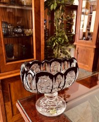 Color-cut crystal footed bowl - Height 13cm