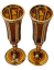 Barevně dekorované lištované sklenice na šampaňské - set 2ks - Výška 22cm/140ml