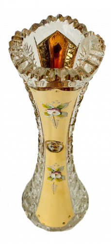 镀金切割水晶花瓶 - 高25厘米