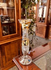 Gold-crystal cut crystal vase - Height 25cm