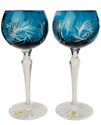Color-cut crystal wine glasses - set of 2pcs - Height 20cm/190ml