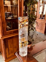 Gold-crystal cut crystal vase - Height 25cm