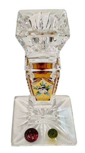 Broušený pozlacený svícen - Výška 14cm