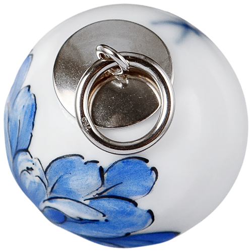 Porcelánový přívěsek "Boule Tuberose Relief Blue"