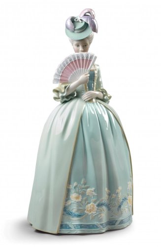 Porcelain Kisses Woman Figurine. Blue