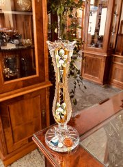Gold-plated cut crystal vase - Height 26cm