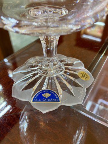 Luxury cut crystal brandy glasses - set of 2pcs