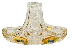 Gold-crystal cut crystal basket - Height 10cm