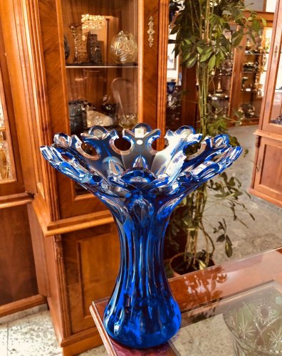 Color-cut crystal vase - Height 30cm
