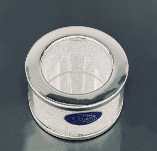Small round candle holder for tea light Made with Swarovski elements