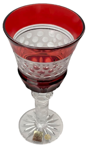 Broušená barevná sklenice na víno 1ks - Výška 20cm/240ml