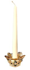 Broušený Zlacený svícen - Výška 4cm