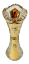Jarrón de cristal tallado dorado - Altura 25cm