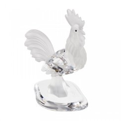 Skleněná figurka Kohout - symbol pěti ctností z českého křišťálu Preciosa (symbol čínského zvěrokruhu)