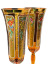 Barevně dekorované lištované sklenice na šampaňské - set 2ks - Výška 22cm/140ml