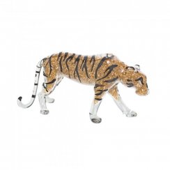 Skleněná figurka Tygr bengálský vysypaná českým křišťálem Preciosa