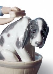 Bashful Bather Dog Figurine