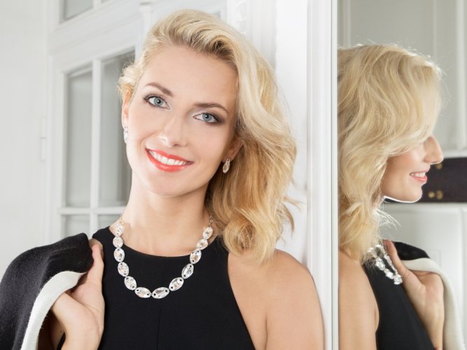 Stříbrný náhrdelník Elegancy s křišťálem Preciosa