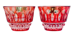 Barevné broušené saké sklenky - set 2ks - Výška 5cm/65ml