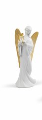 Celestial Melody Angel Christmas Ornament. Golden Lustre