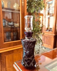 Color-cut crystal bottle for perfume - Height 18cm