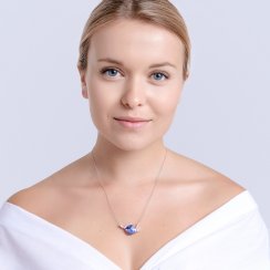 stříbrný náhrdelník Pavo, český křišťál, kubická zirkonie, vícebarevný