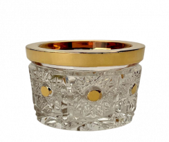 Gold-plated cut crystal bowl - Height 4cm