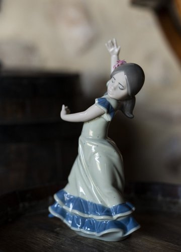 Lolita Flamenco Dancer Girl Figurka. Modrá