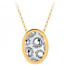 ocelový náhrdelník Idared, ručně mačkaný kámen, jednoduchý, zlatý, bílý