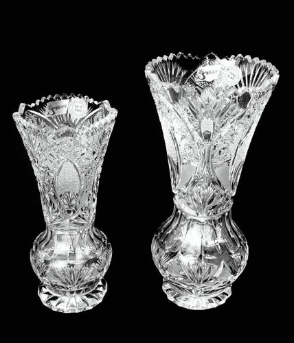 Jarrón de cristal tallado - Altura 25cm