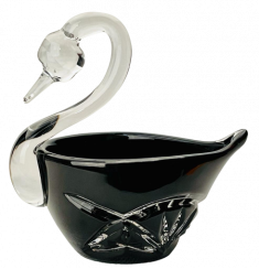 Color-cut crystal swan bowl - Height 11cm