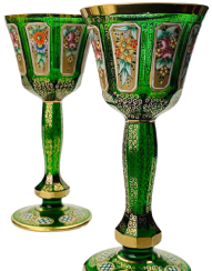 Paneled wine glass - set of 2pcs - Height 17cm/140ml