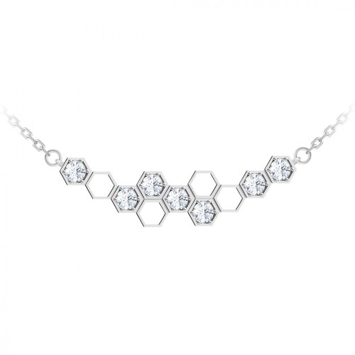 stříbrný náhrdelník Lumina, kubická zirkonie, malý, bílý