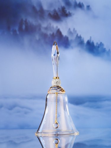 Skleněný Vánoční zvoneček z českého křišťálu Preciosa