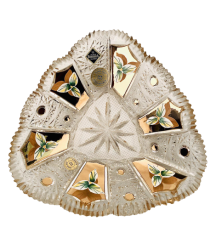 Cuenco de cristal tallado bañado en oro - Altura 3cm